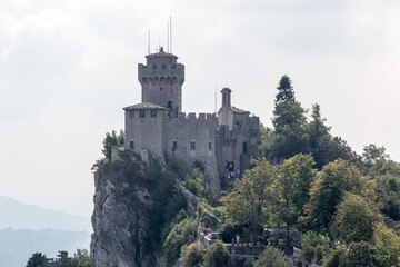 Fototapeta na wymiar Castle in the country of San Marino