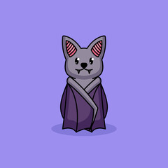 Cute baby bat mascot design