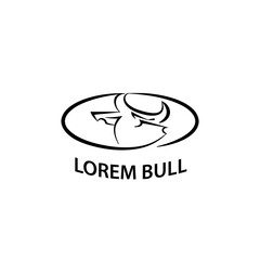 Abstract linear bull logo template. One line drawing ox logo idea for the business card, branding and corporate identity.