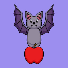 Cute baby bat mascot design