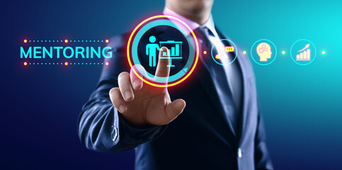 Mentoring Coaching Training Personal development and education concept.