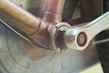 Closeup Part Of Rusty Bike