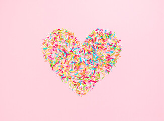 heart shape from colorful sprinkles