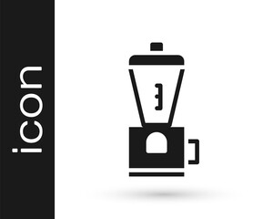 Grey Electric coffee grinder icon isolated on white background. Vector Illustration.