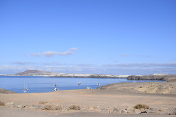 view of the coast of the atlantic ocean. lanzarote. papagayo