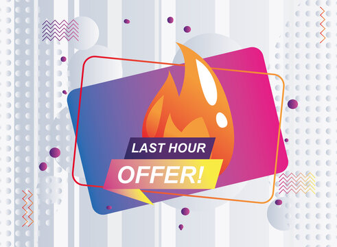 last hour offer with flame vector design