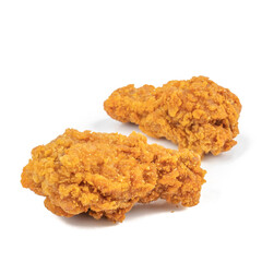 Hot and crispy fried chicken isolated on a white background.junk food and unhealthy food eating concept