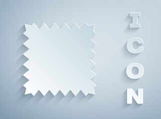 Paper cut Leather icon isolated on grey background. Paper art style. Vector Illustration.