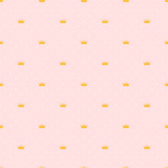 Abstract Seamless pattern with king, princess crowns. Vector Illustration EPS10