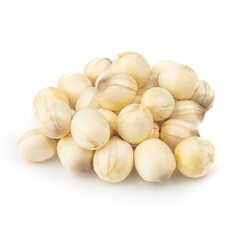 Health Benefits of Lotus Seeds (Makhana Seeds) isolated on white background