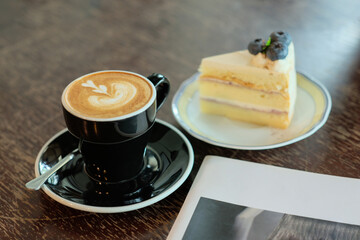 cappuccino and blueberry cheese cake