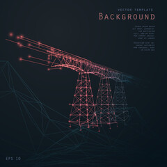 Background image of a bridge. Vector abstract perspective composition