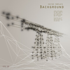 Background image of a bridge. Vector abstract perspective composition