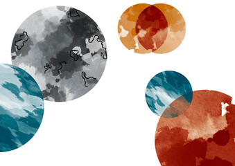 stylized images of planets