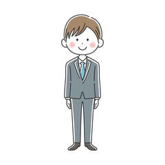 笑顔の日本人ビジネスマンのイラスト