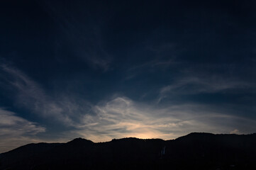 Mountain and cloud with twilight for background