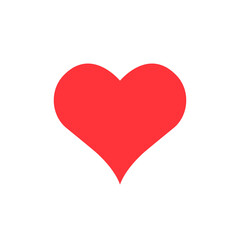 Heart vector icon. Vector cartoon flat love symbol isolated on the white background