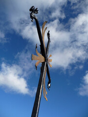 Summit cross of Sonnenberg mountain, Bavaria, Germany
