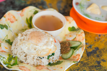 Asian Chinese Fried Rice with Vegetable , Egg and 