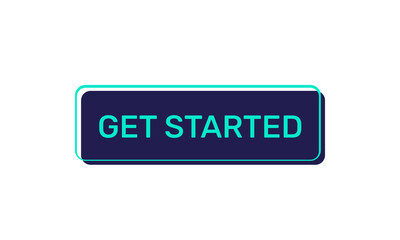 Get Started vector buttons isolated on white background