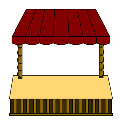 City street cafe. Coffeeshop. Old urbanstyle landscape. Flat design. Vector illustration