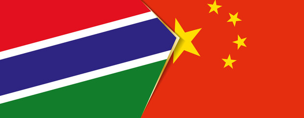 Gambia and  China flags, two vector flags.