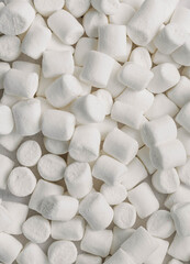 Marshmallows. Background or texture of white mini marshmallows.