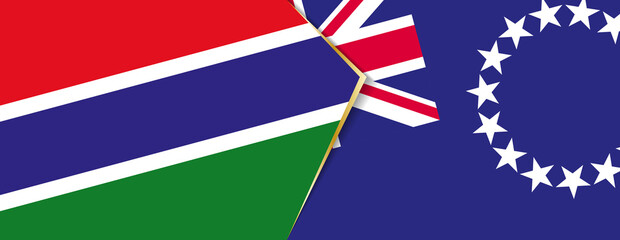 Gambia and  Cook Islands flags, two vector flags.