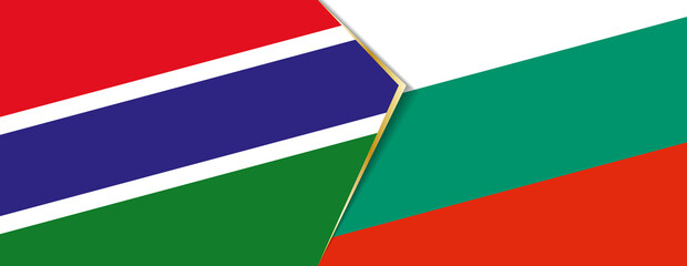 Gambia and  Bulgaria flags, two vector flags.