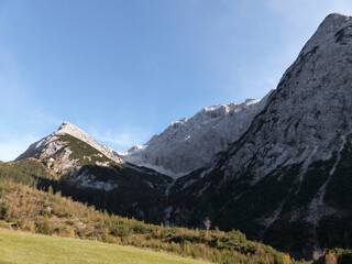 Mountain hiking tour Karwendel mountains, Tyrol, Austria