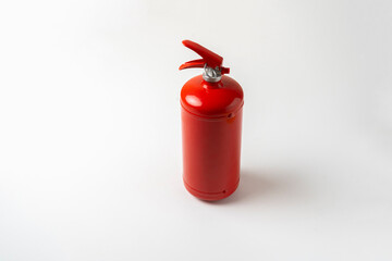 simple abstract red fire extinguisher isolated, safety problem concept