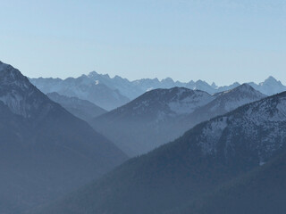 Mountain tour Sonnenberggrat and Sonnenspitze mountain, Bavaria, Germany