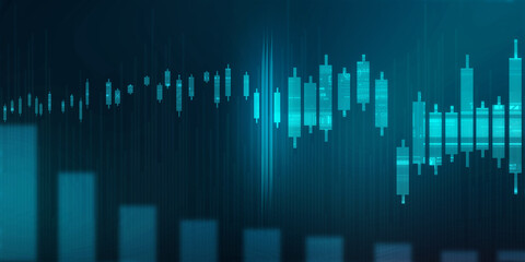 2d rendering Stock market online business concept. business Graph 