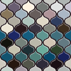 Fototapeta premium seamless pattern moroccan tiles, vintage actual pattern tiles lantern on black background