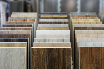 Laminate background. Samples of laminate or parquet with a pattern and wood texture for flooring...