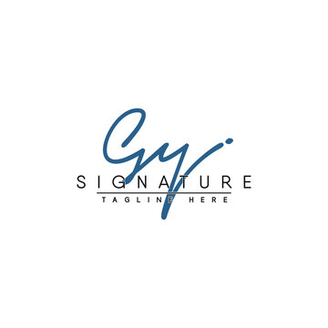 GY Initial Signature Logo Handwritten Vector Logo for Letter G and Y