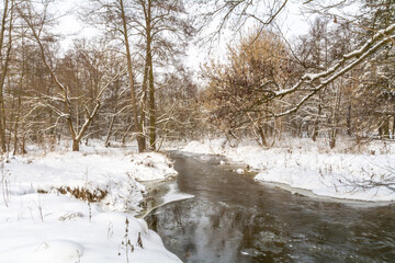 Winter landscapes on a frosty day.