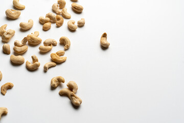 bunch of some fresh raw cashew nuts food flat lay