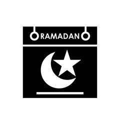 calendar ramadan icon solid style vector