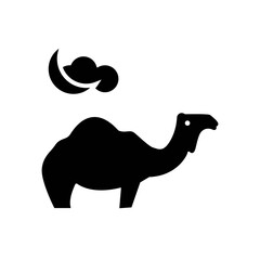 camel icon glyph style vector for your design