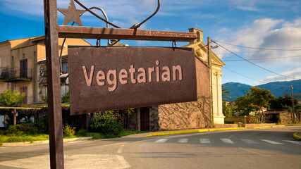 Street Sign to Vegetarian