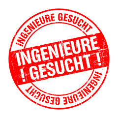 Illustation - Stempel - Ingenieure Gesucht - Arbeitsmarkt - Job