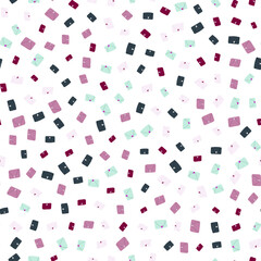 Seamless vector pattern for Valentine's Day with hearts and the postal envelopes. Mail about love, break and engagement. Stock vector