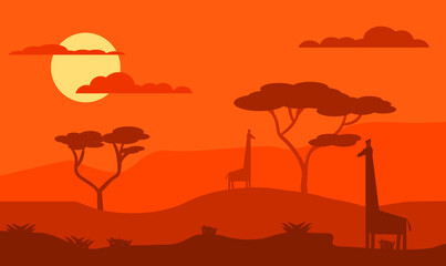 Fototapeta na wymiar A background showing the Environment of summer day of Africa
