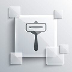 Grey Shaving razor icon isolated on grey background. Square glass panels. Vector.