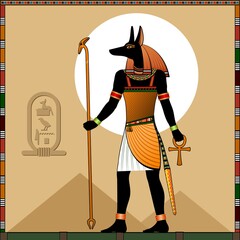 Religion of Ancient Egypt. 
Anubis is a ancient Egyptian God of the afterlife, the underworld, tombs...
