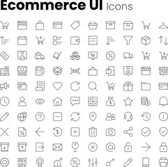 Ecommerce app and web ui icon set