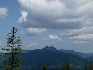 Mountain hiking tour to Schildenstein mountain, Bavaria, Germany