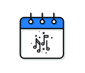musical notes icon. Party celebration birthday holiday event carnival festive. Thin line party essential element icon