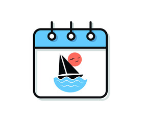 sailing outline style icon design. Line vector icon illustration for modern furniture designs and web banners.
